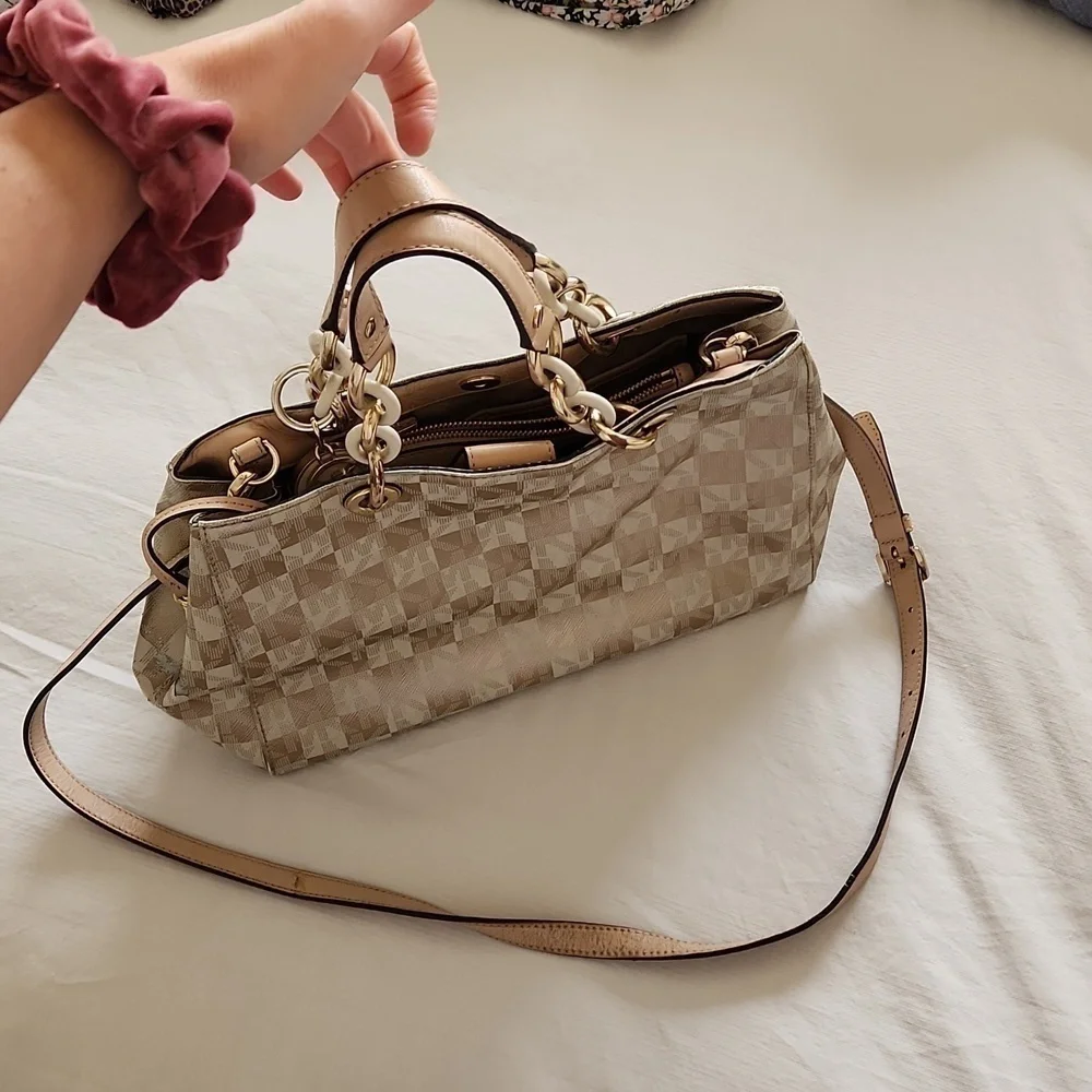 MICHAEL Kors Cynthia Sachel Gold and Tan. MSRP 450